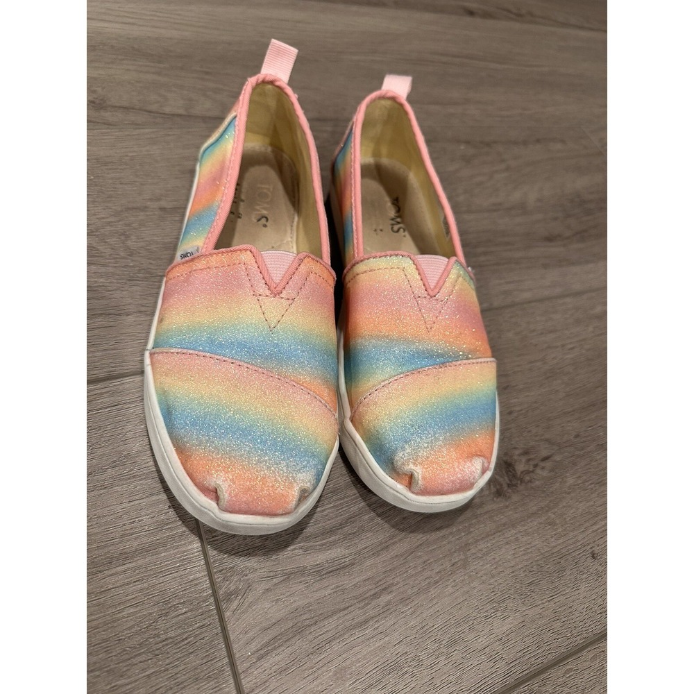 TOMS Alpargata Slip-On Shoes Size: Youth 3 Candy Pink Gradient Vegan